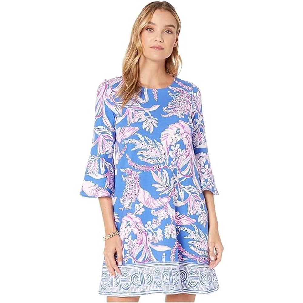 Lilly Pulitzer Ophelia Swing Dress in the Iris Blue Wild Within print size XL